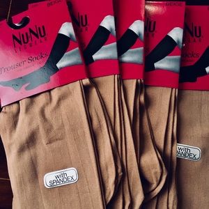 NWT 5 PAIR BEIGE TROUSER SOCKS SIZE 9-11 Knee High